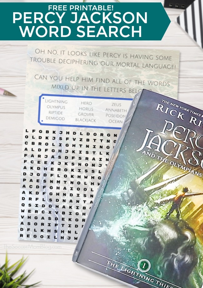 our young reader will love this Percy Jackson Word Search inspired by the Percy Jackson & the Olympians series!