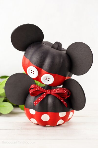 Mickey Mouse pumpkin and Minnie Mouse pumpkin craft for Halloween