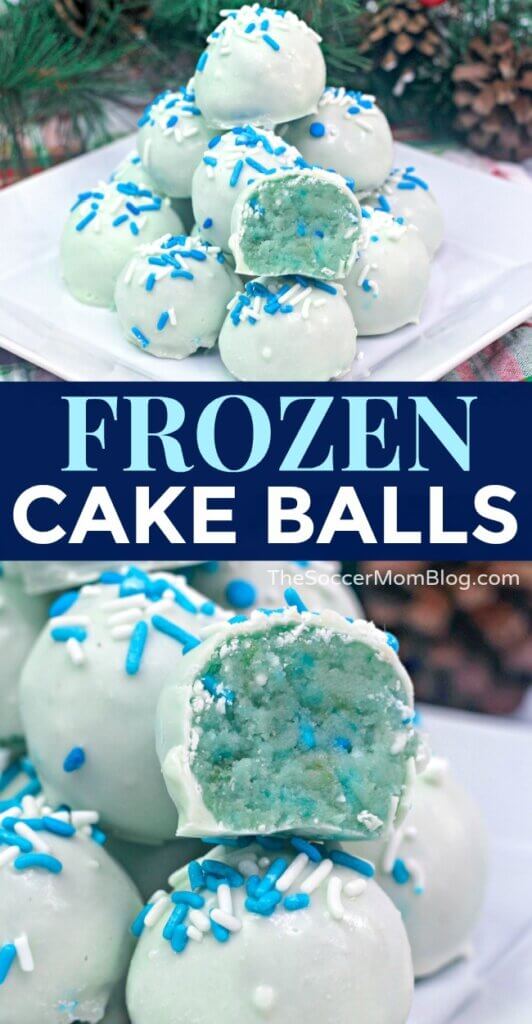 These cool Frozen Cake Balls are are gorgeous winter treat and they're as tasty as they look! Perfect to celebrate the release of the new Frozen II movie!