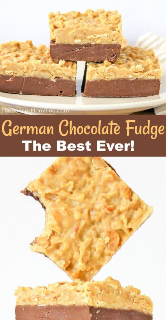 The best homemade fudge recipe you'll ever taste!! If you love German chocolate cake then this German Chocolate Fudge is a must-try treat!