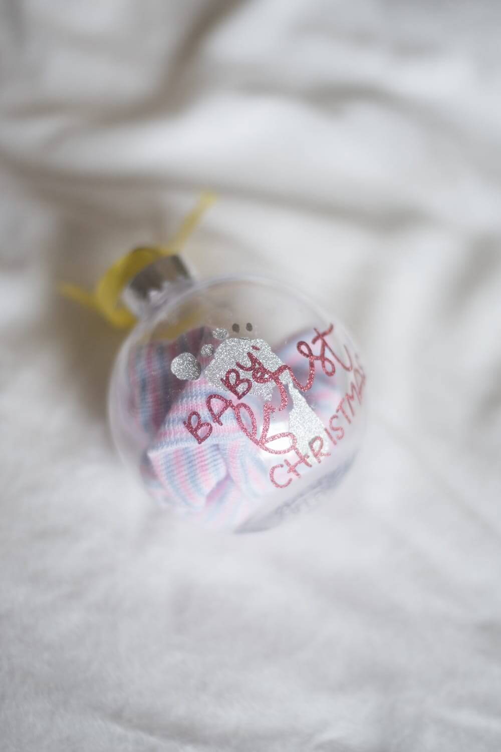 baby's first ornament customized with Cricut
