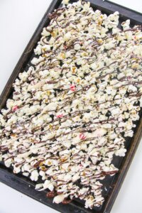 This sweet Peppermint Bark Popcorn is an excellent treat that's super easy to make!