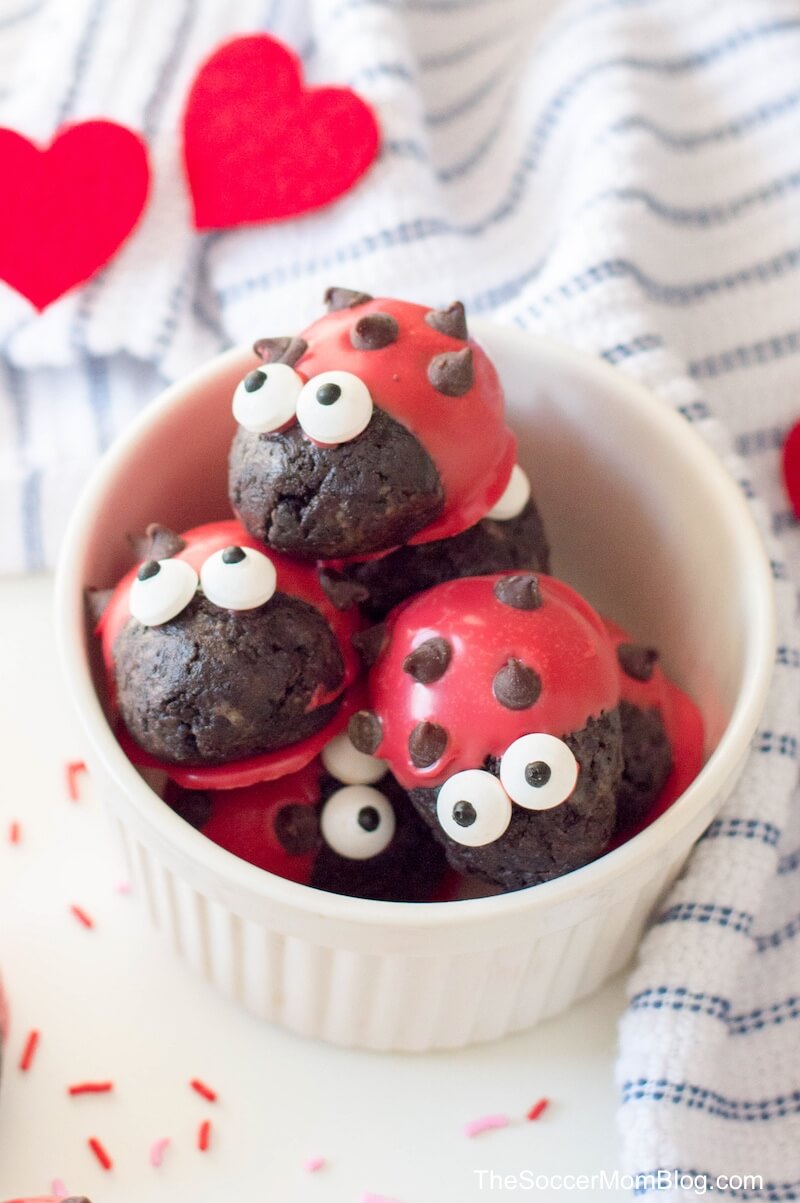 ladybug truffles made with Oreo cookies