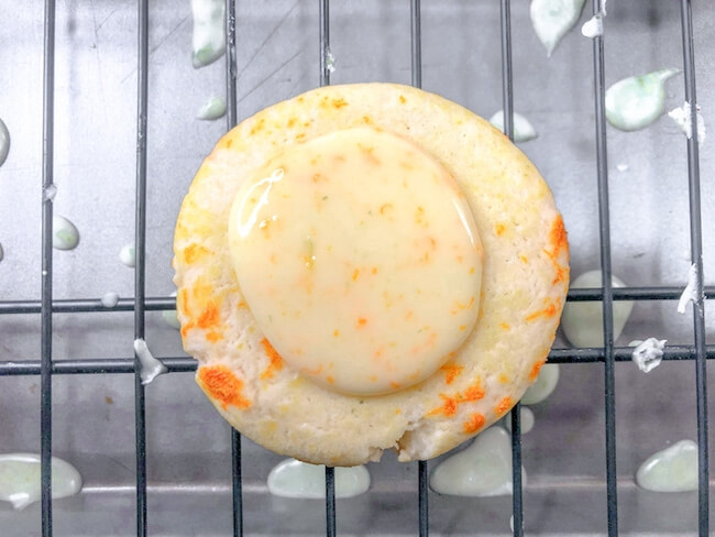 one orange cookie with icing