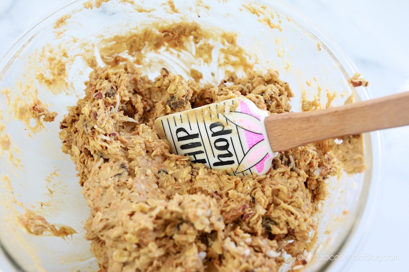 thick oatmeal carrot cake cookie batter