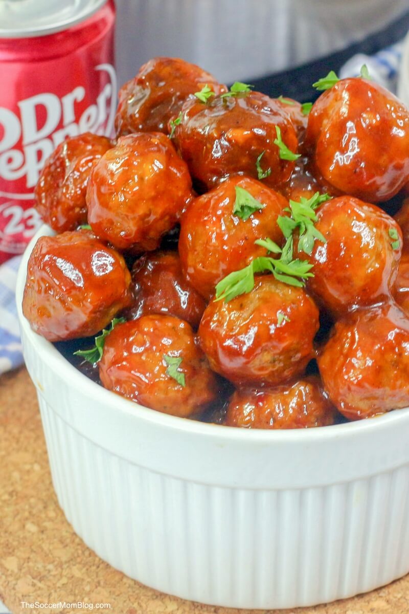 Instant Pot Meatballs with Dr. Pepper BBQ Sauce