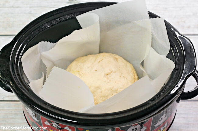 bread dough in slow cooker