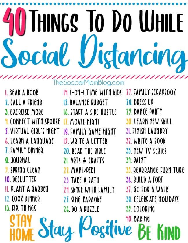 In this post you'll find a list of 40 ideas for fun things to do at home, by yourself or with your family, with no special supplies needed. Whether you're practicing social distancing or simply looking for fun things to do indoors, I hope this list will inspire you to try something new and make positive changes in your life!