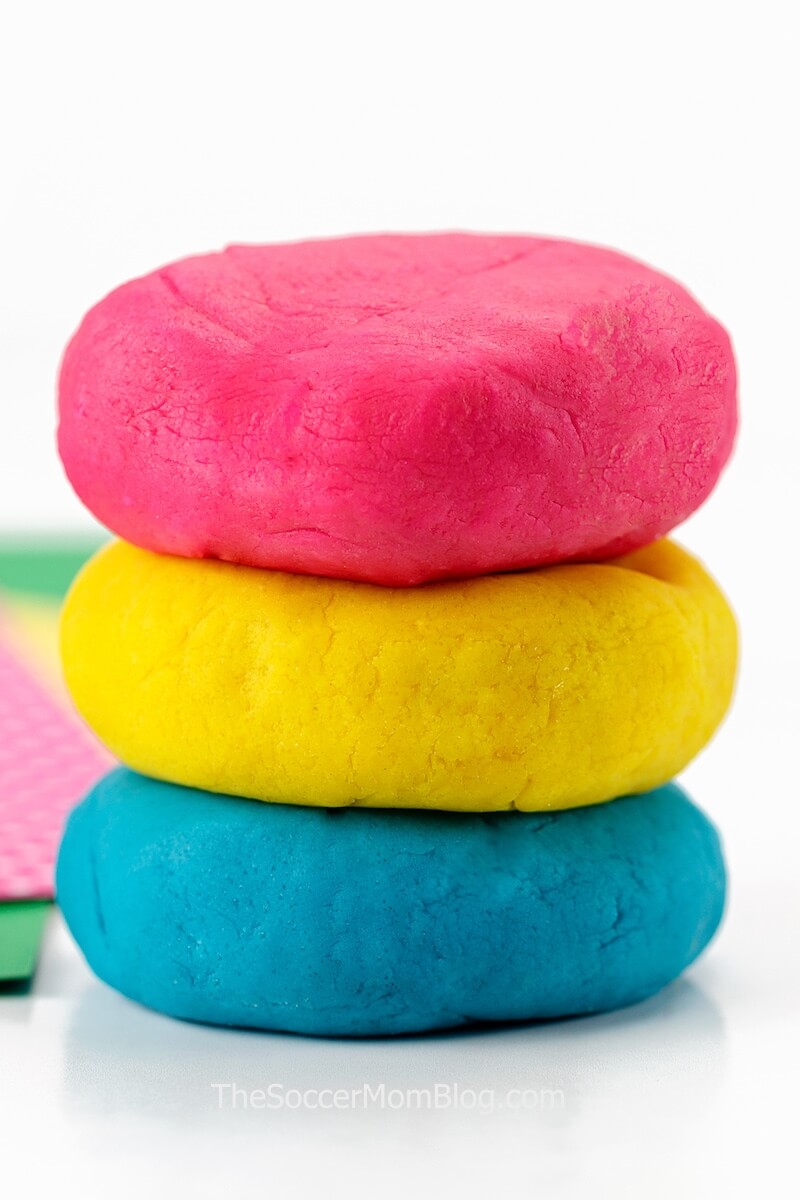 colorful microwave play dough