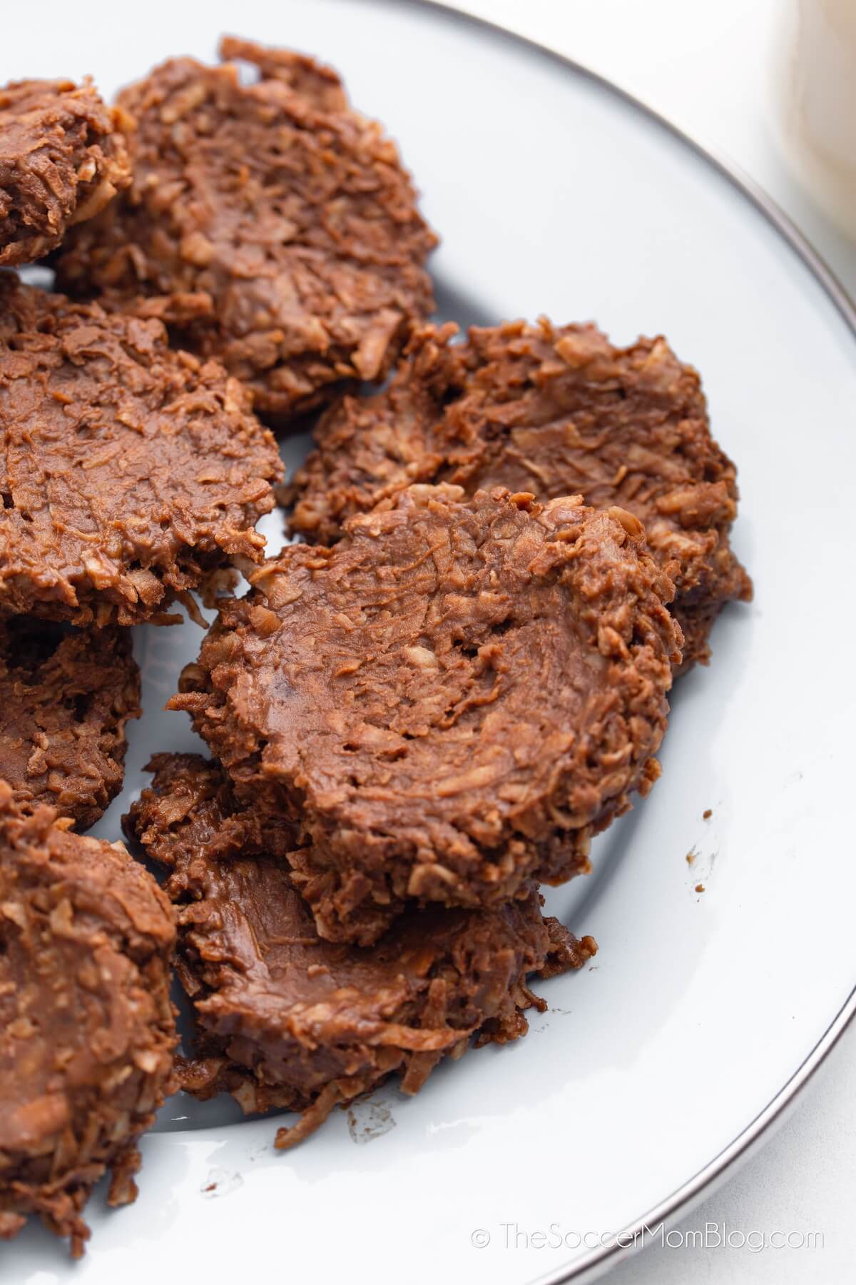 plate of low carb chocolate no bake cookies