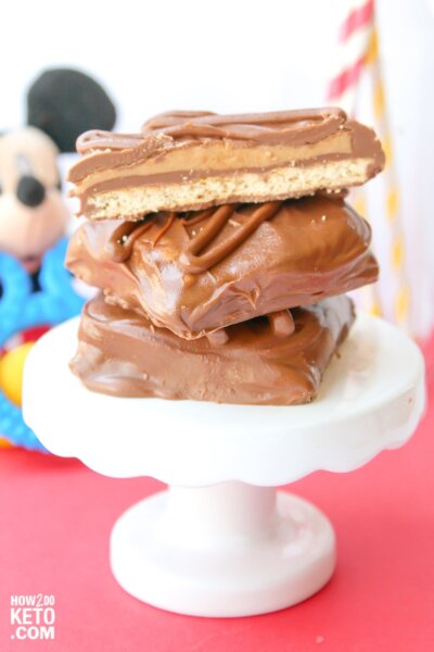 stack of homemade chocolate peanut butter sandwiches