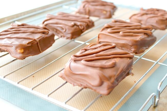 simple chocolate covered peanut butter sandwiches 