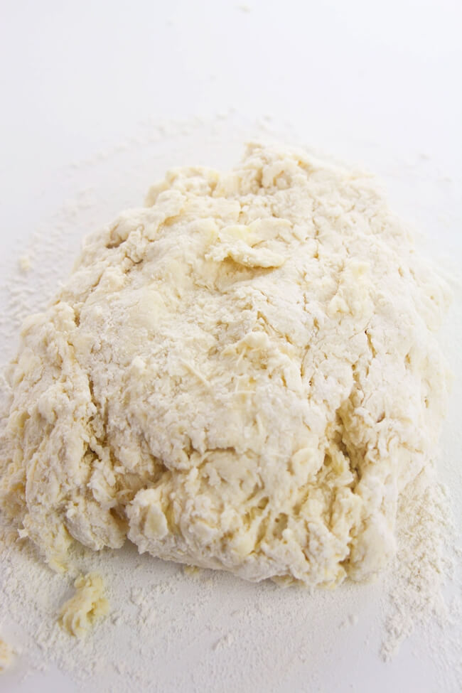 buttermilk biscuit dough on cutting board