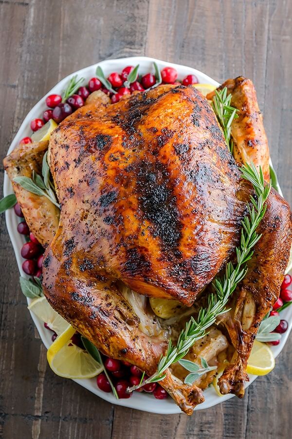 whole turkey with cranberries