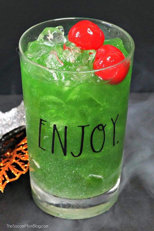 bright green Halloween drink