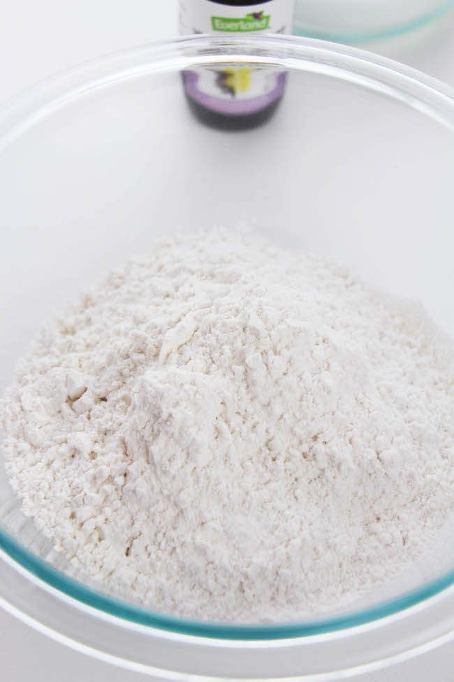 flour in clear mixing bowl