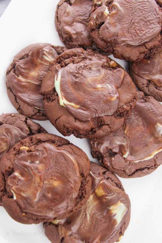 chocolate Andes mint Cookies on plate