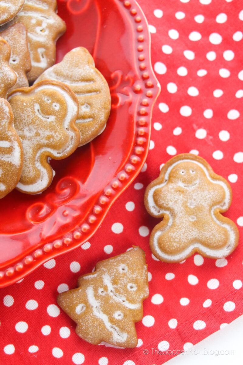 mini iced gingerbread cookies