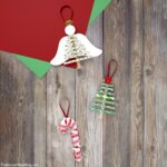 3 different Christmas ornaments made with paper straws