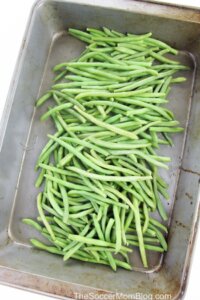 green beans in baking pan