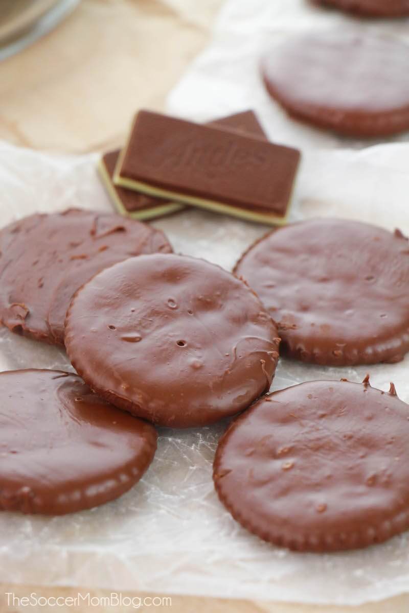 chocolate covered Ritz Cracker thin Mints
