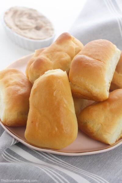 homemade Texas Roadhouse rolls with cinnamon butter