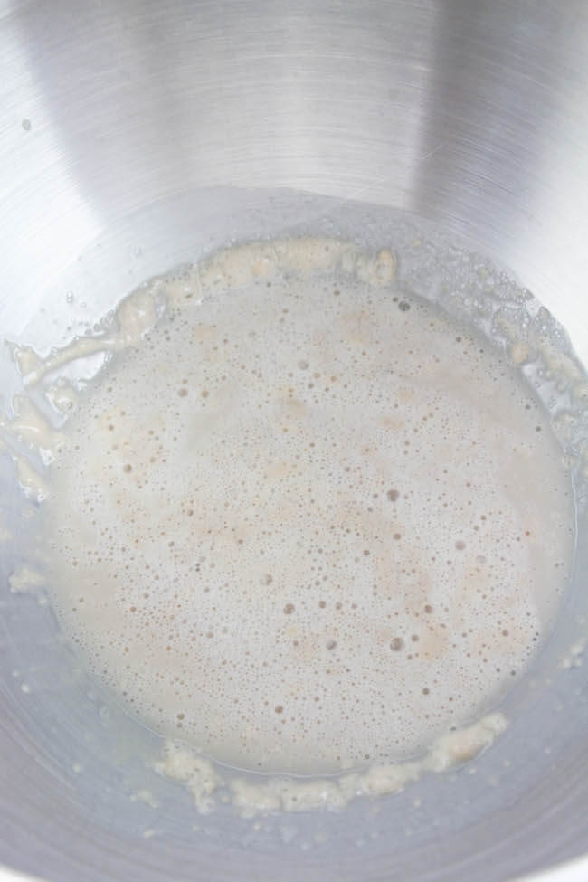 foamy yeast in bowl
