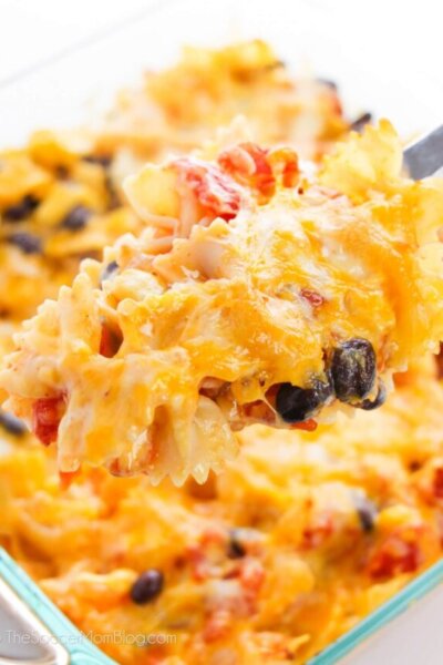 A big spoonful of Baked Enchilada Pasta