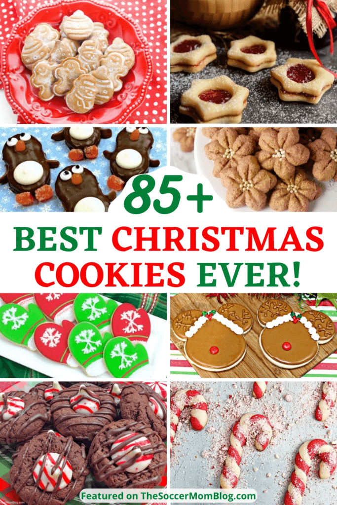 collage of cookies; text overlay "Best Christmas Cookies Ever"