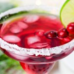 close up of a Christmas margarita made with cranberry juice