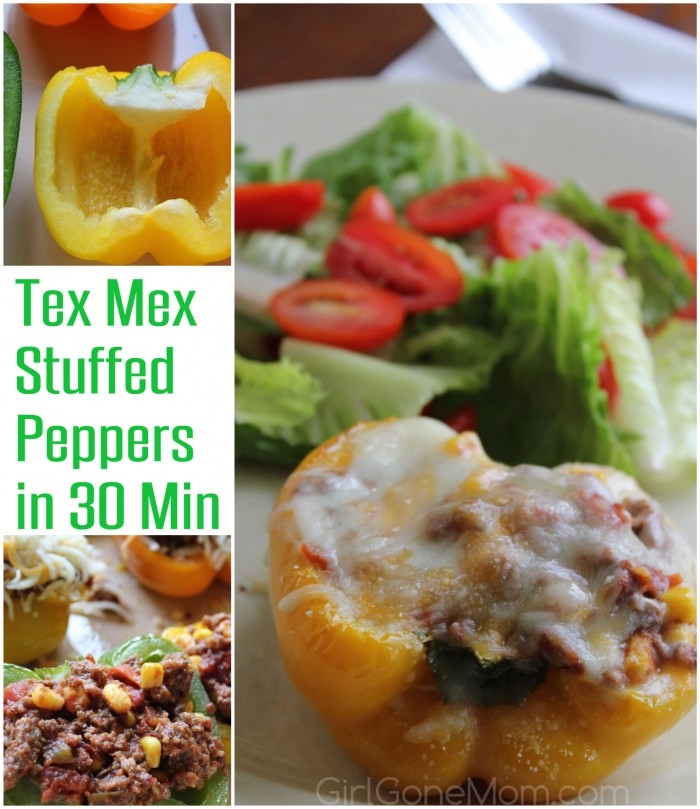 collage image of Tex Mex stuffed peppers