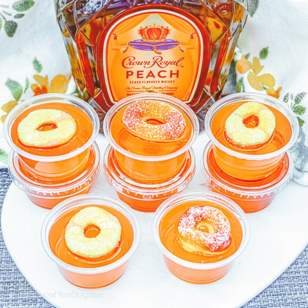 peach jello shots made with Crown Royal