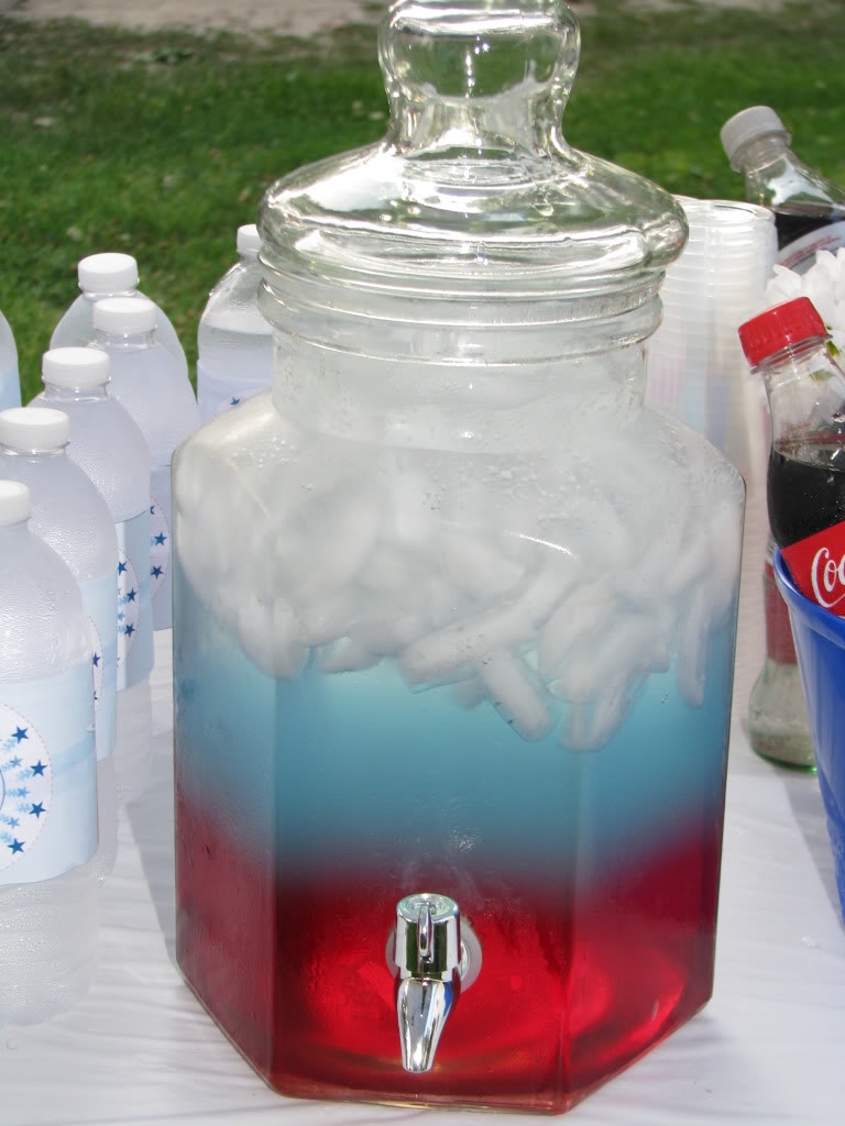 drink dispenser with 4th of July punch
