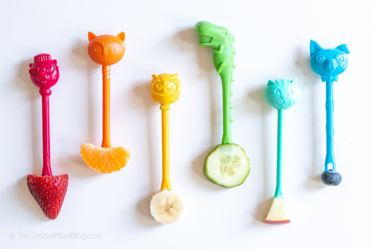 colorful food picks with fruit
