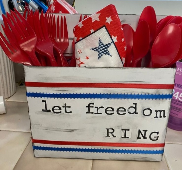 "let freedom ring" painted box