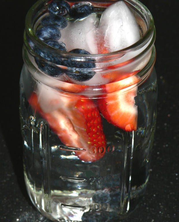 water infused with berries