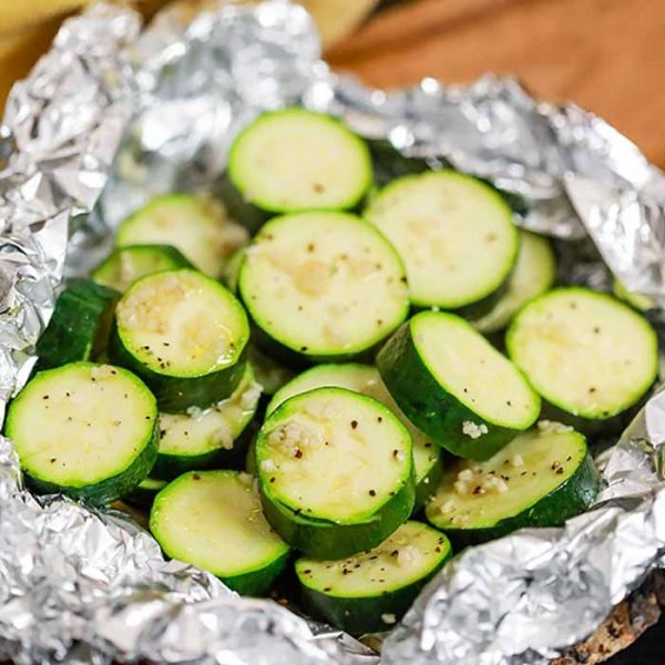 grilled zucchini in foil packet