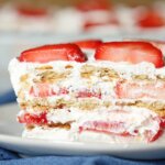 layered strawberry icebox cake dessert