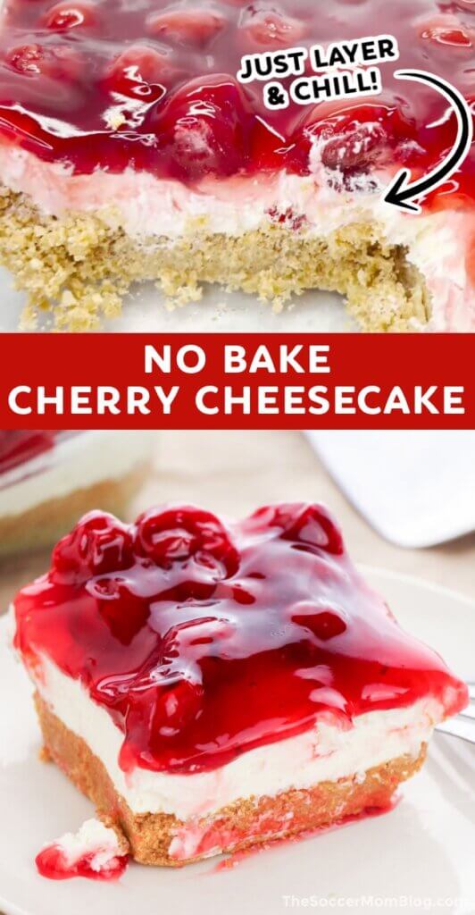 no bake cherry cheesecake Pinterest image.