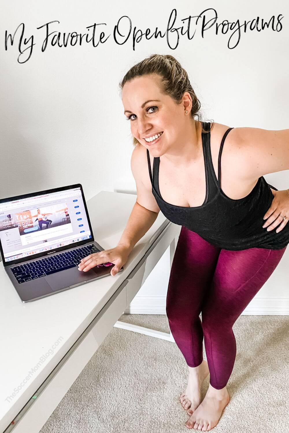Woman selecting home workouts on Openfit