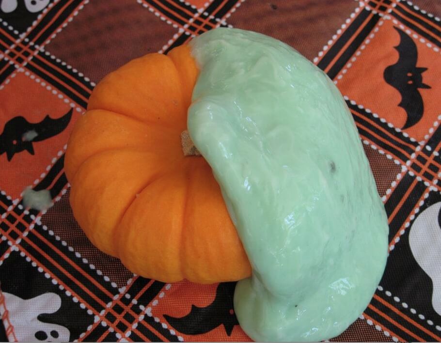 green slime with pumpkins