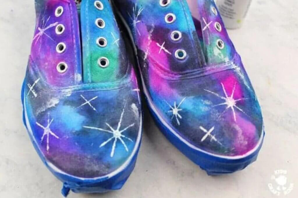 galaxy painted shoes