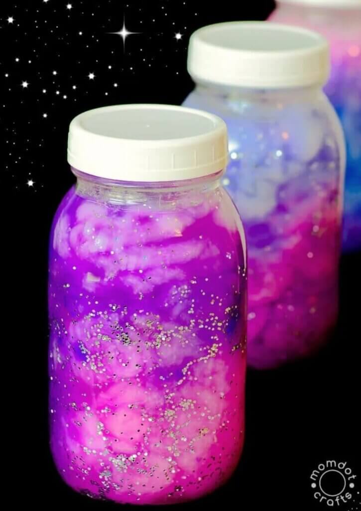 glowing galaxy jar craft