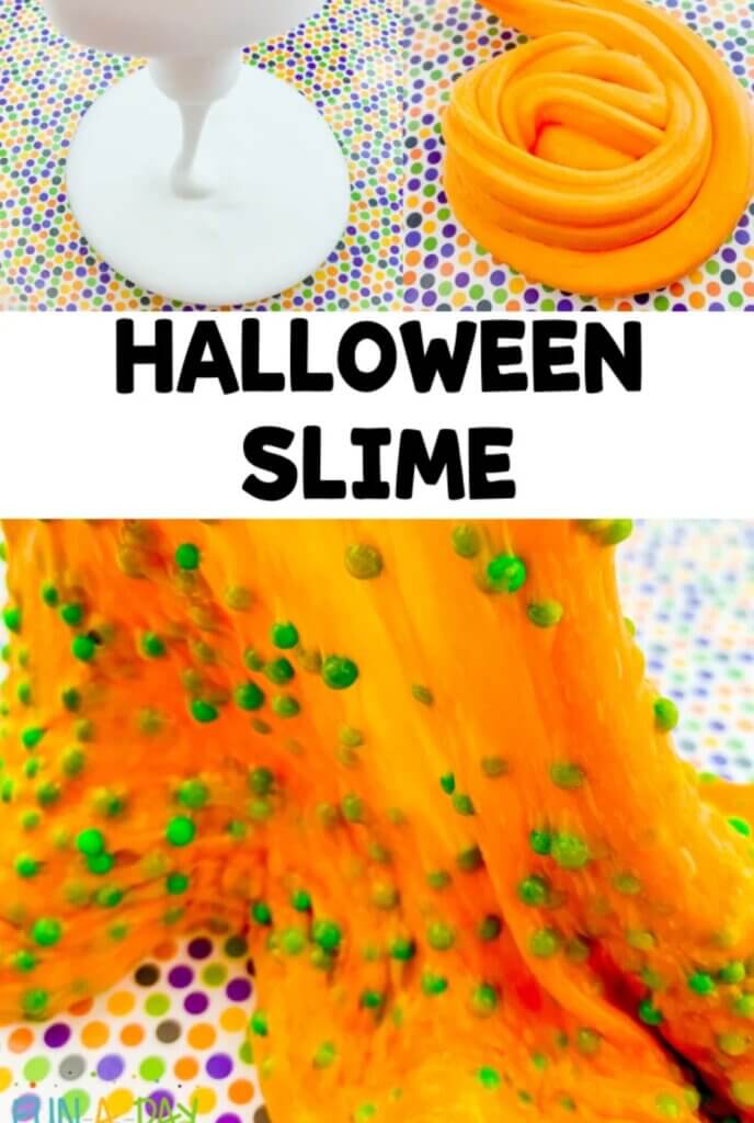orange slime with green blobs