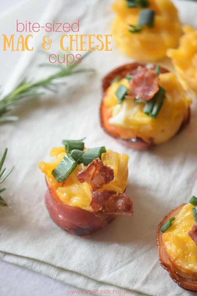 bacon wrapped mac & cheese bites