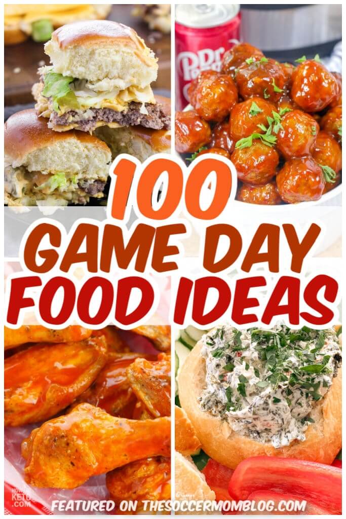 collage of game day food ideas