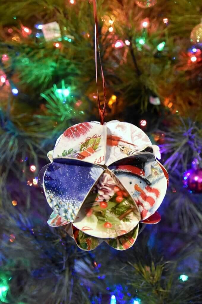 geometric paper Christmas ornament