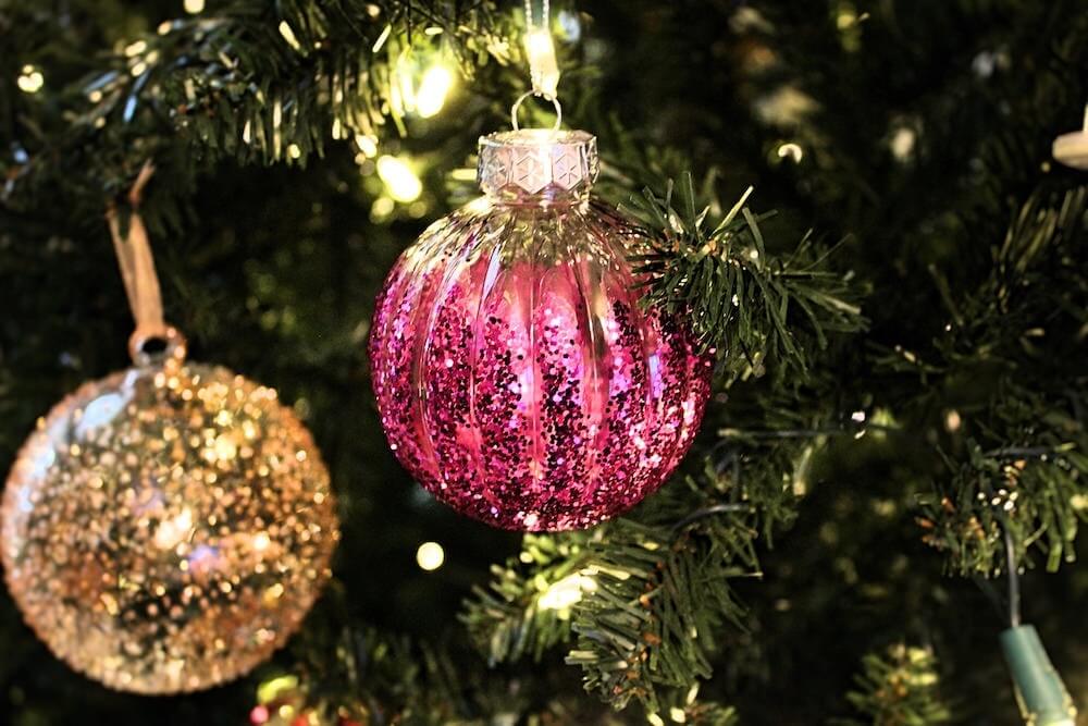 glitter Christmas ornaments