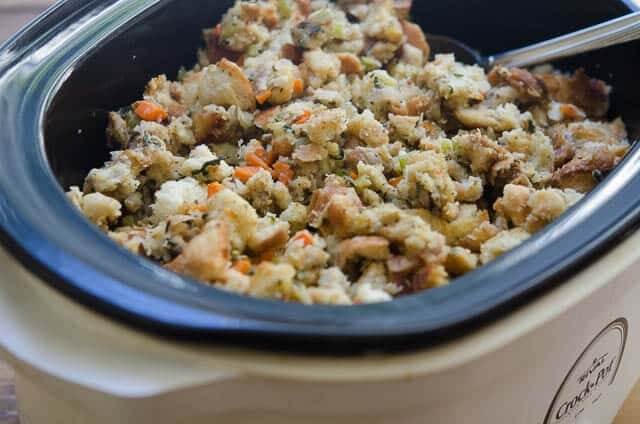 making stuffing in the crockpot