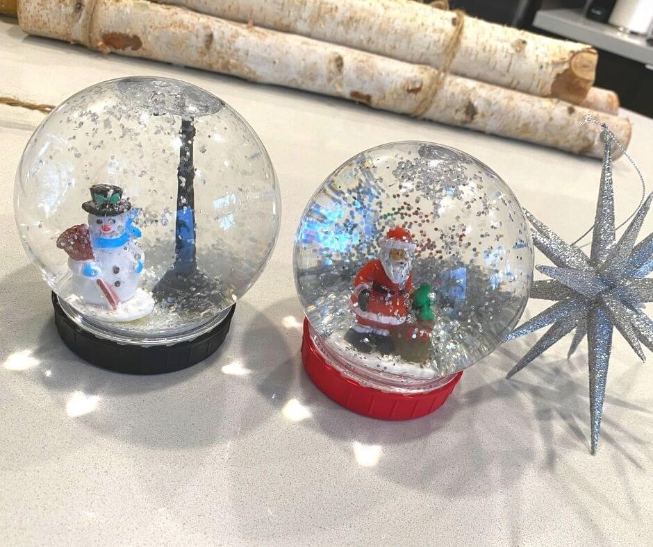 snow globes made with plastic balls
